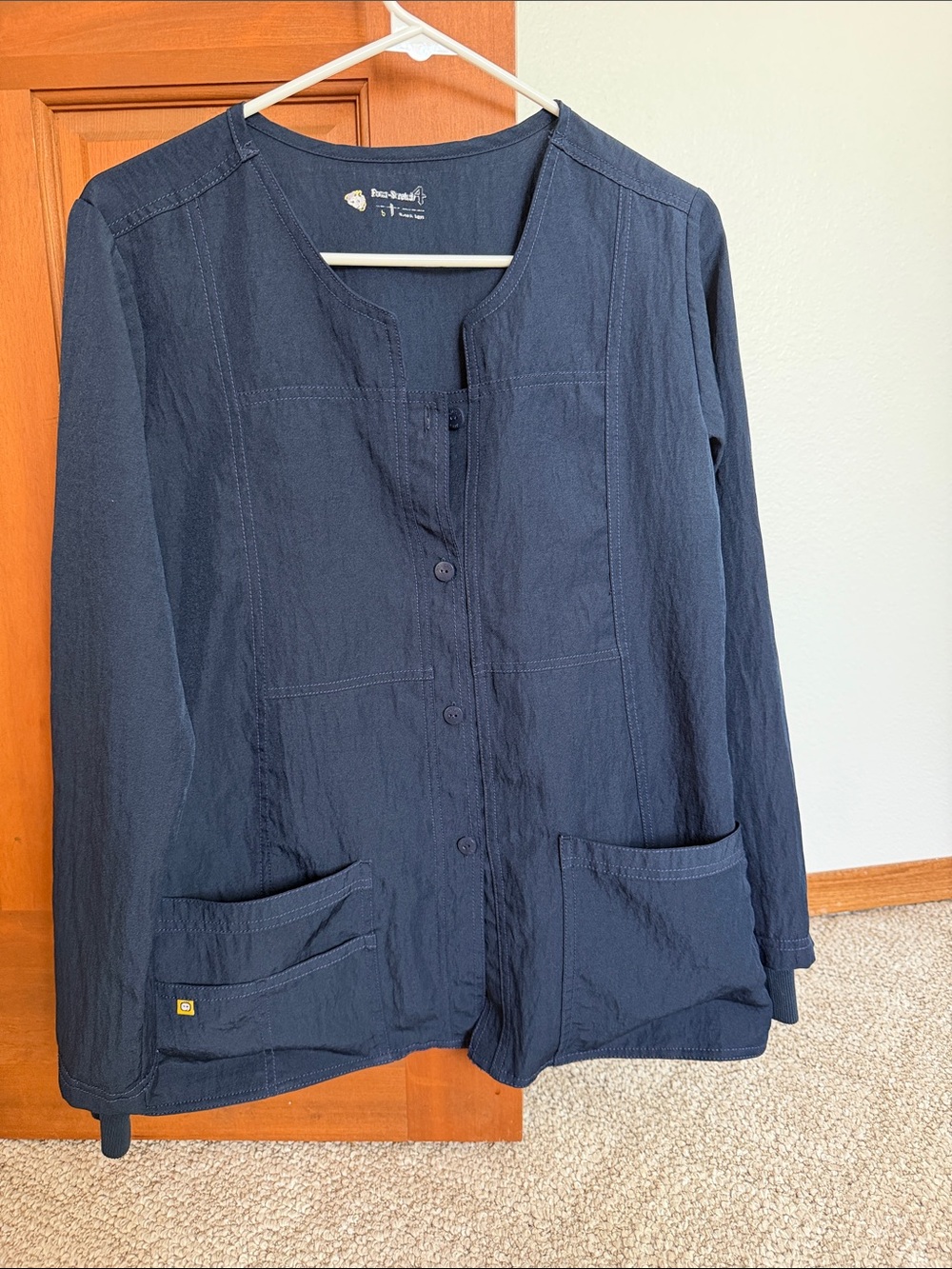 WonderWink Navy scrub Button Jacket